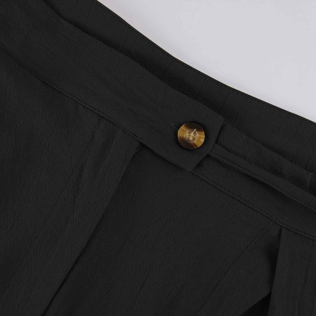 High Waisted Women's Button Up Straight Leg Pants Casual Color Wide Leg Pants