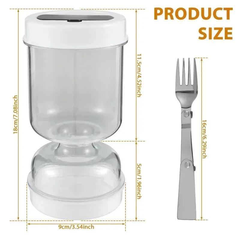 Pickle Container Wet and Dry Separation Food Storage Containers Upside Down Olive Jar with Fork Leakproof Airtight Containers
