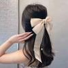 Clips de păr cu fundă șifon Femei Fundă mare Satin Agrafă de păr Fete Culoare solidă Clips coadă de cal Accesorii de păr Articole de acoperit cap Cadou