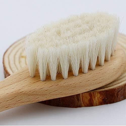 2-Piece Hairbrush Set with Wooden Handle, Baby Brush and Comb for Newborns and Toddlers, Made with Goat Hair and Natural Wood for Scalp Massage, Perfe