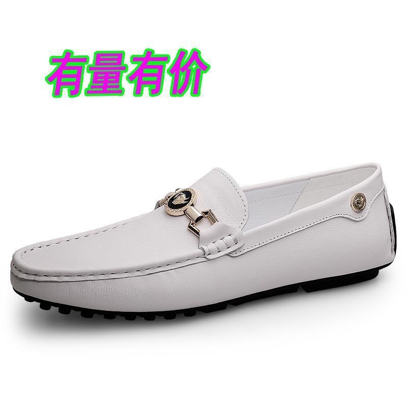 

Men s shoes new Doudou shoes men s loafers one foot breathable lazy shoes men s foreign trade large size leather shoes men 45 белый