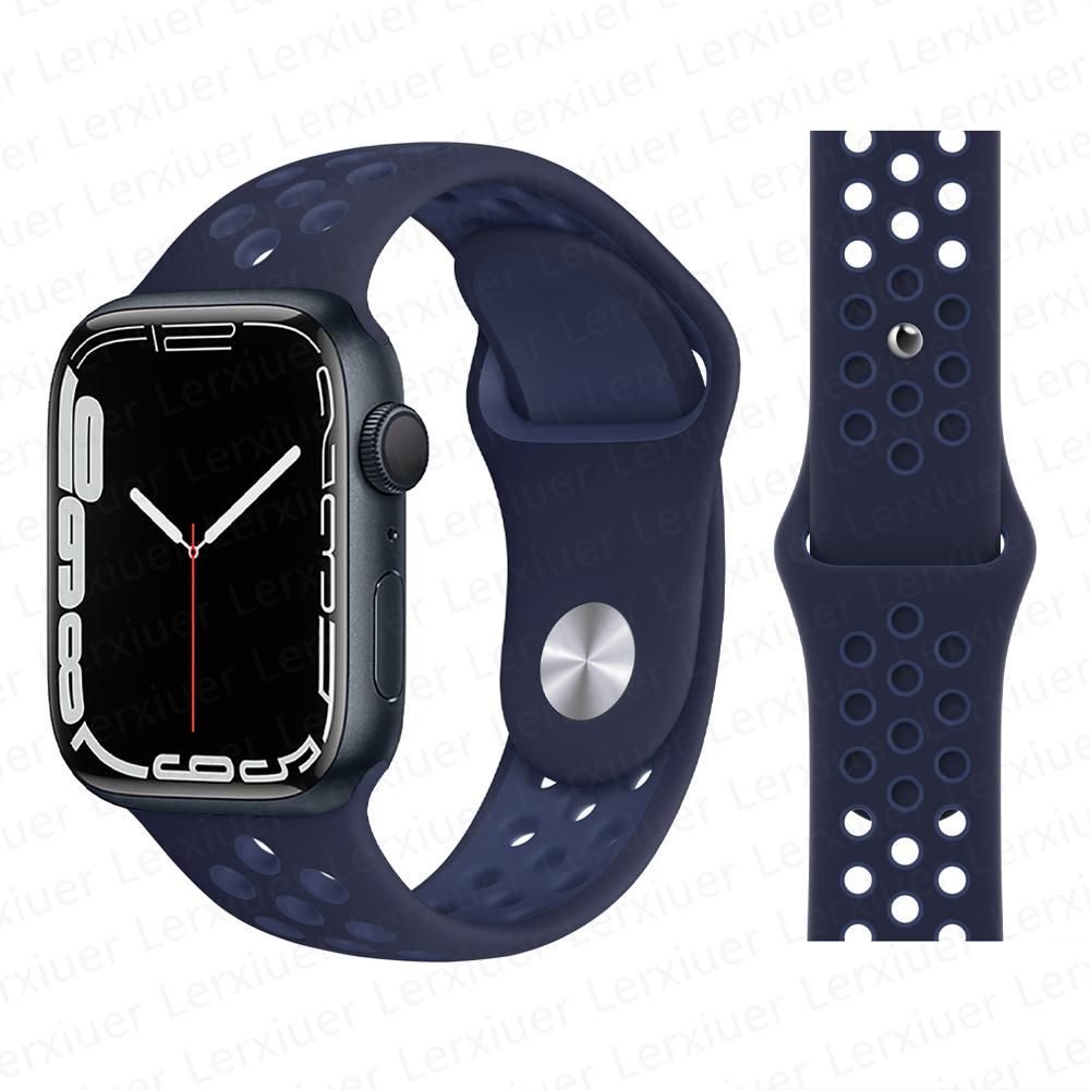 

Ремешок для Apple Watch, ремешок 44 мм, 40 мм, 49 мм, 45 мм, 41 мм, 42 мм, 45 мм, силиконовый спортивный браслет Correa iWatch Series Ultra 8 SE 7 6 5 4 3 Band 42mm 44mm 45mm 49mm