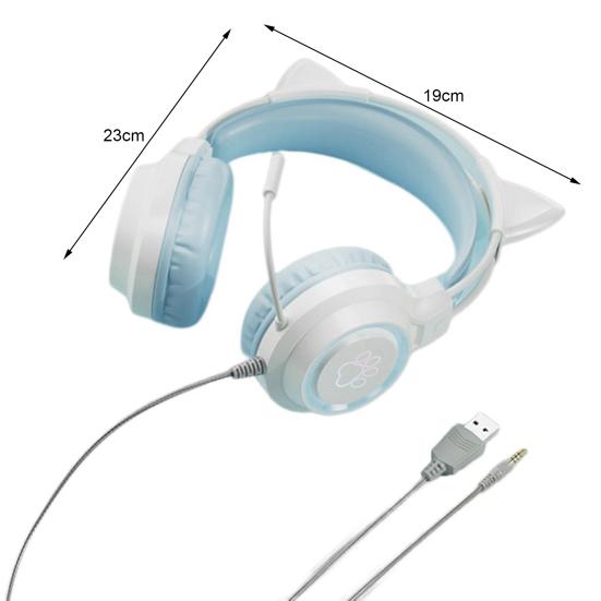 Wired Earphone 360 Degree Surround Sound Noise Cancelling with Mic RGB Light Wired Headset Gaming Supplies