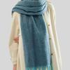 Scarf autumn and winter new women's shawl long tassel thick beard versatile thickened skin-friendly solid color scarf