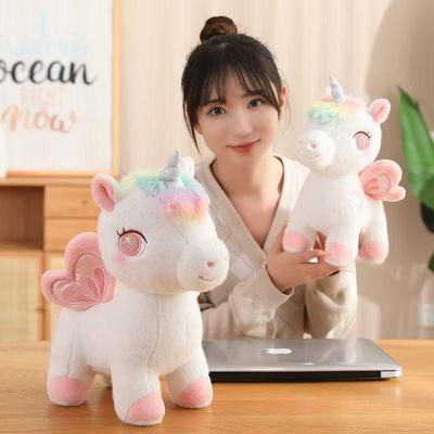 Colorful Pegasus Unicorn Plush Doll: Angel Wing Pillow Gift for Girls