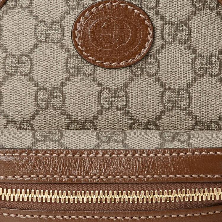 Gucci Vintage Logo Canvas And Leather Backpack Men Backpack Beige Brown 725654-92TCG-8563