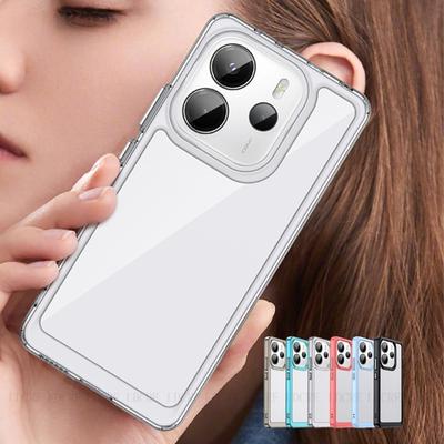 Für Hülle Redmi Note 14 4G Hülle Xiaomi Redmi Note 14 4G Capas Farbe Bumper Rückseite Armor Transparent Klar Fundas Redmi Note 14 4G