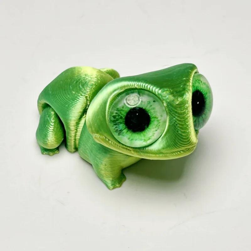 New 3D Printed Kawaii Frog  Multi-Joint Movable Doll Big Eyes Design Children Gift for Living Room Home Decor Cute Collectible