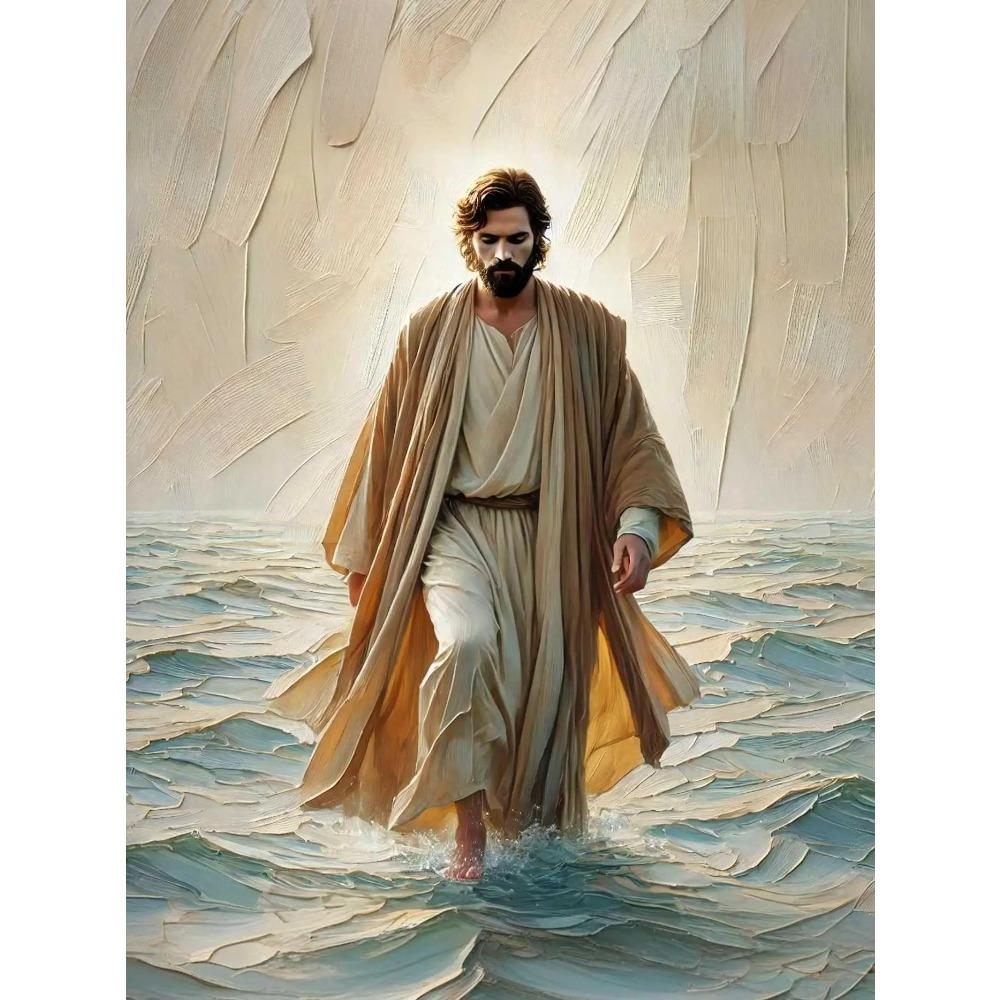 Jesus With Woman Christian Posters Savior Jesus Knows Your Pain Prints Canvas Painting Wall Art Pictures Beach Home Room Decor