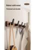 No-Drill Solid Wood Wall-Mounted Clothes and Hat Hook for Entrance or Hallway
