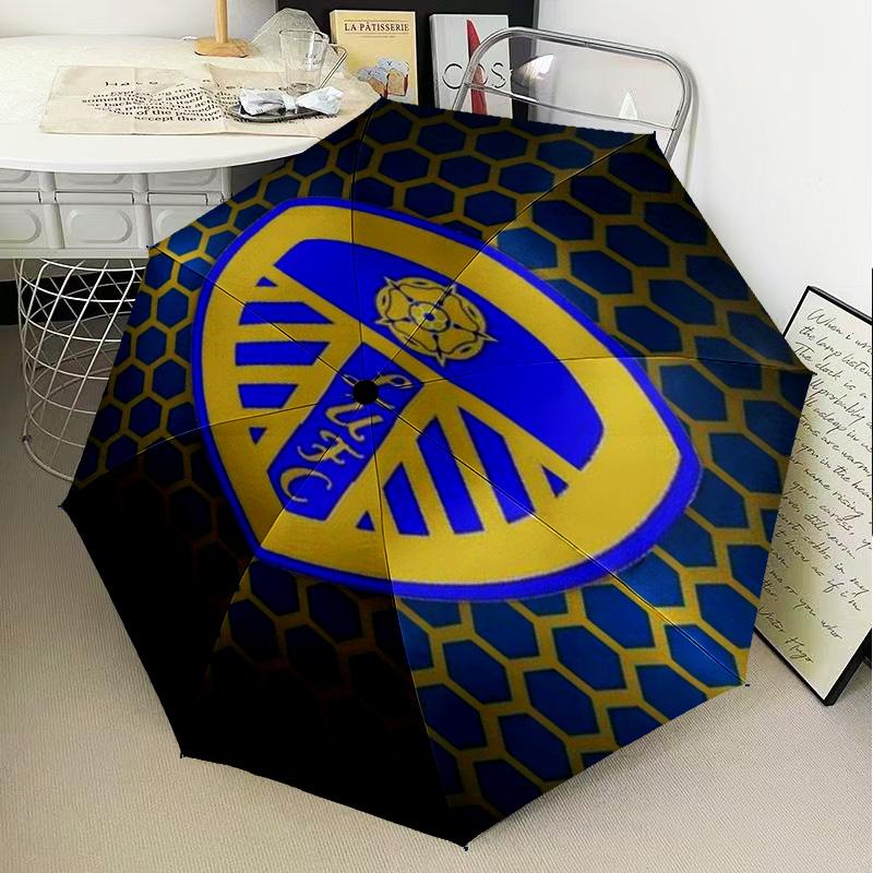 1PZ Ombrello Pieghevole con Stampa Stemma di Leeds, Ombrello Automatico a 8 Stecche per Viaggio, Campeggio, Regali Ventaglio, Regali di Natale