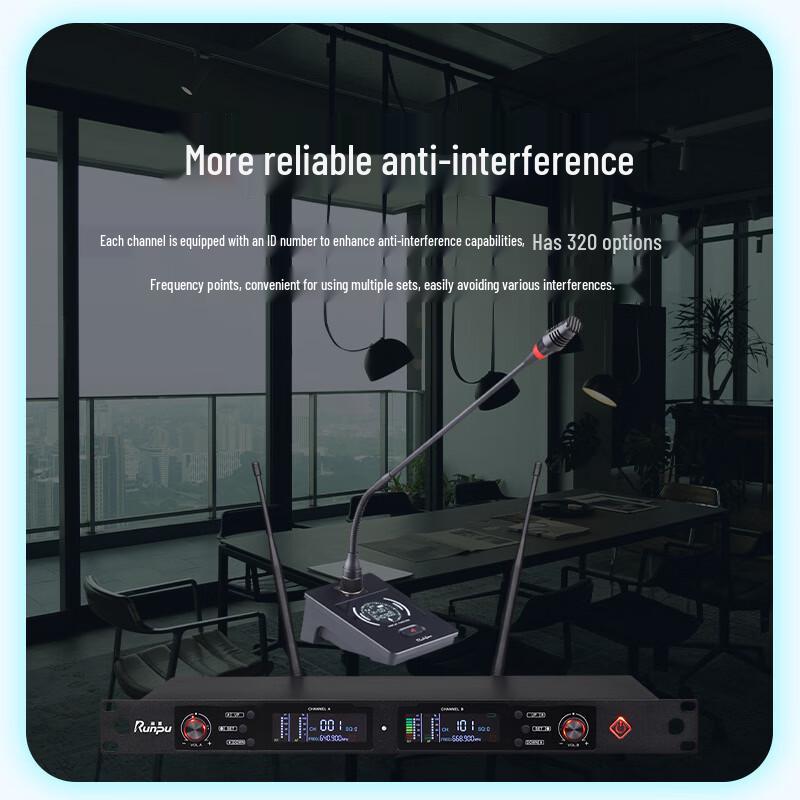 Runpu UHF Wireless Conference Gooseneck Microphone System (CN version)