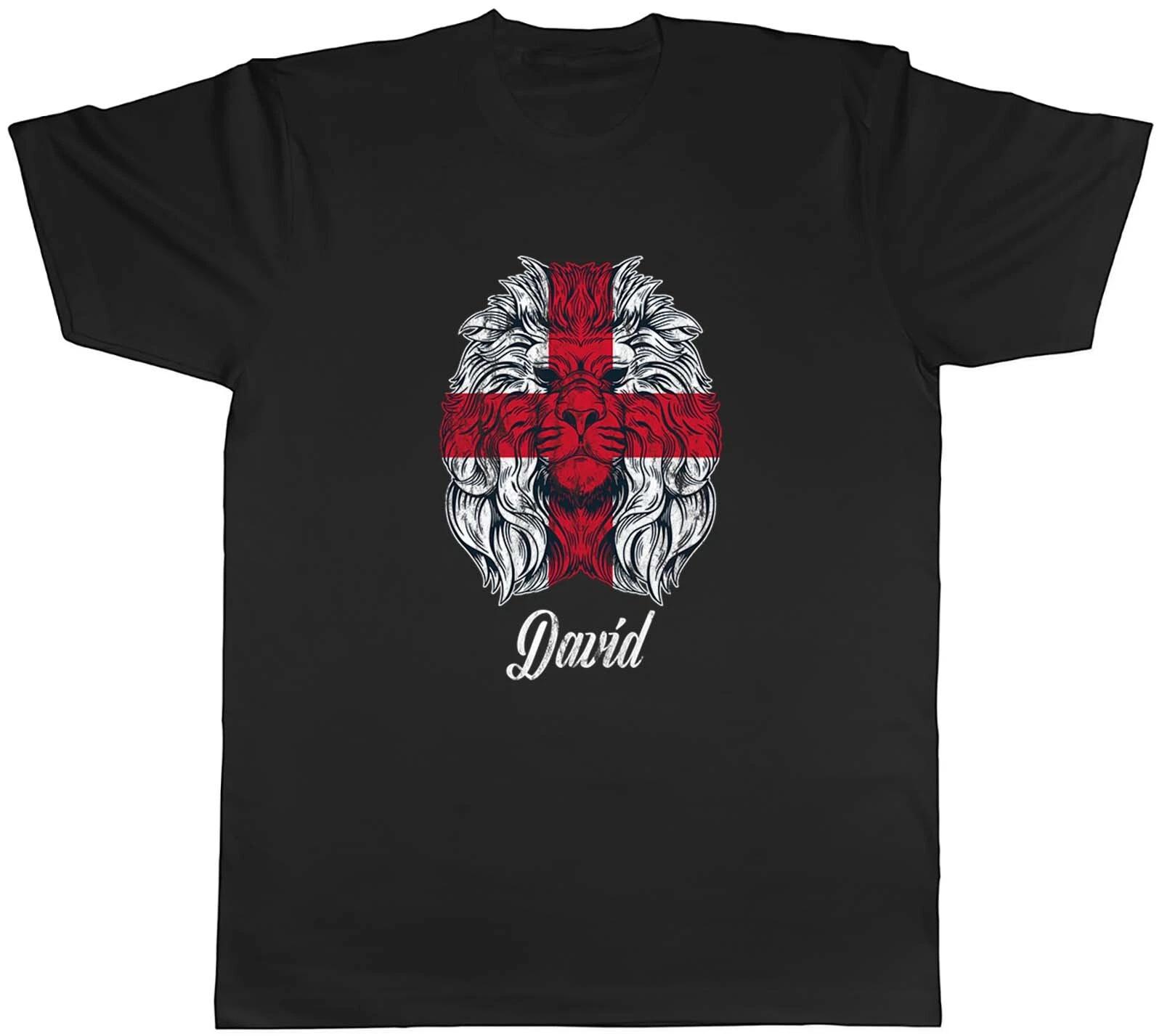 Personalised England Lion Mens Unisex T-Shirt Tee Gift S