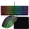 Combo Teclado e Mouse com Fio com Mousepad para Jogos e Trabalho Retroiluminação RGB Design Ergonômico
