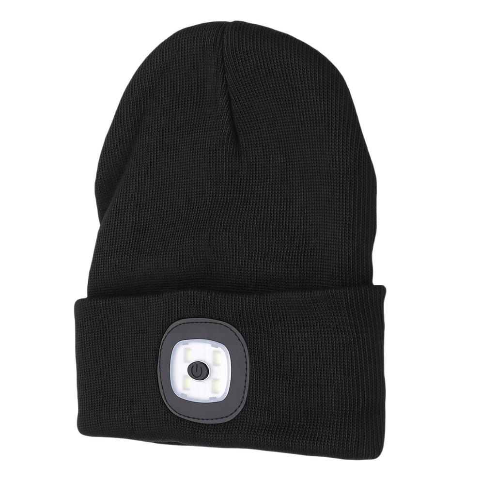 Winter Knitted Hat with Detachable Light Warm USB Rechargeable LED Headlamp Hat for Running Camping Cycling Fishing