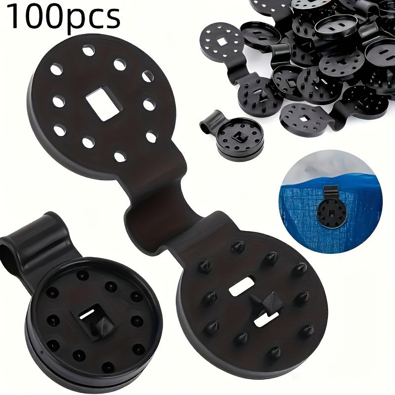 

100pcs/200pcs Black Sunshade Cloth Clips, Round Plastic Fixer, Suitable for Canopies, Yard Nets and Garden Covers, Special Buckl