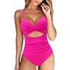 Womens Solid Cutout  Swimsuit  Cross Back Bathing Suit