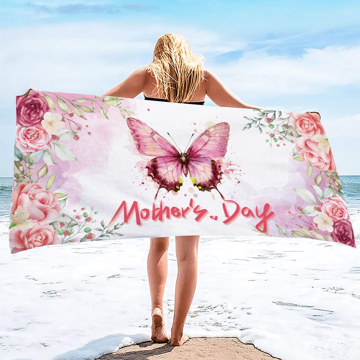 

1pc colorful butterfly Print Towel Sports Quick-Drying Absorbent Camping Towel Soft Lightweight Gym Swimming Yoga Beach Towel W30*H60(CM)