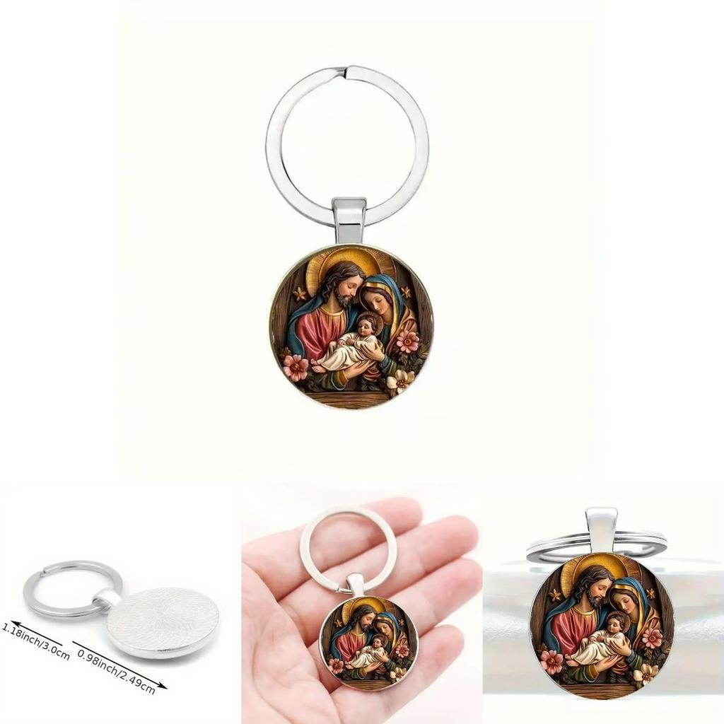 Classic Alloy Round Keychain With Style Design For Anniversary Gift And Celebration