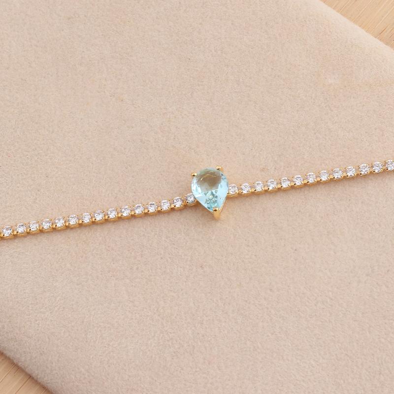 

2mm Thin Tennis Chain Rainbow CZ Water Drop Pendant Lover Choker Necklace 2026 Valentine s Day Gift