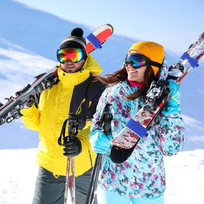 6Pcs Ski Fastening Strap Adjustable Ski Wrap Ties Ski Band Tape Storage Ties with Protective Pad Easy to Use