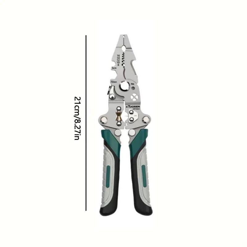 Multifunctional Wire Stripping Pliers Foldable Design Suitable for Electrical Water Pipe Crimping Cutting Twisting Metal Tools