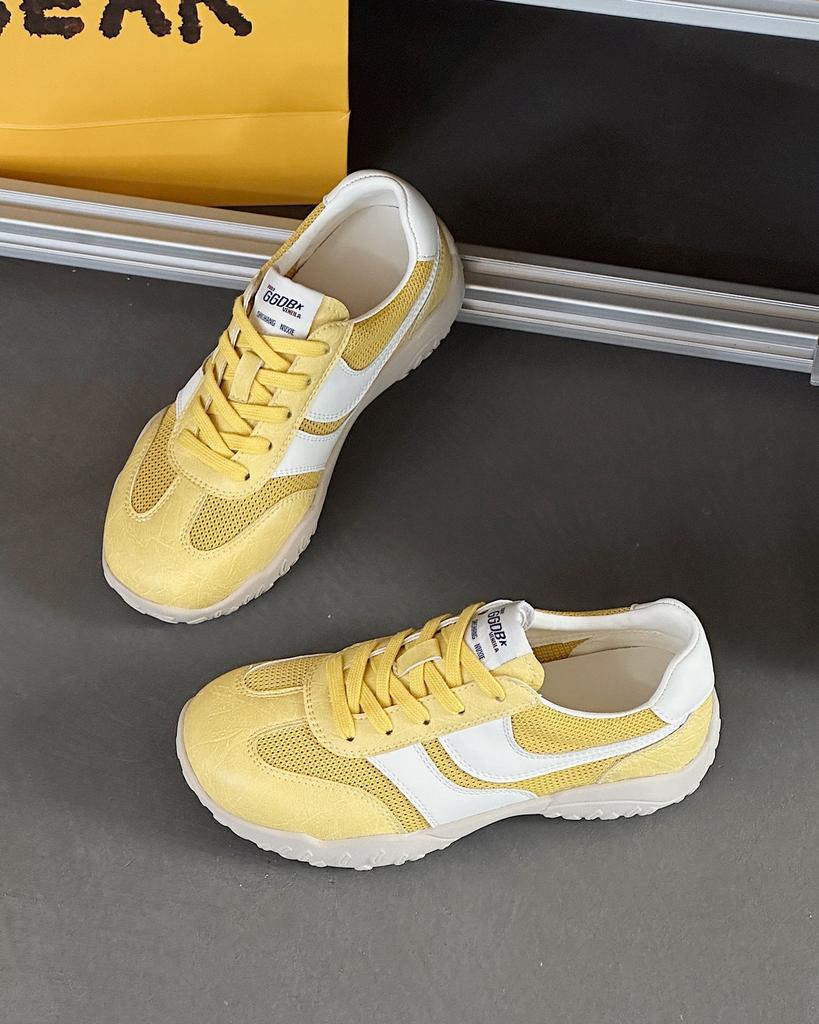 Leather mesh breathable German training shoes women's 2025 summer new versatile soft-soled Forrest Gump shoes sports and leisure board