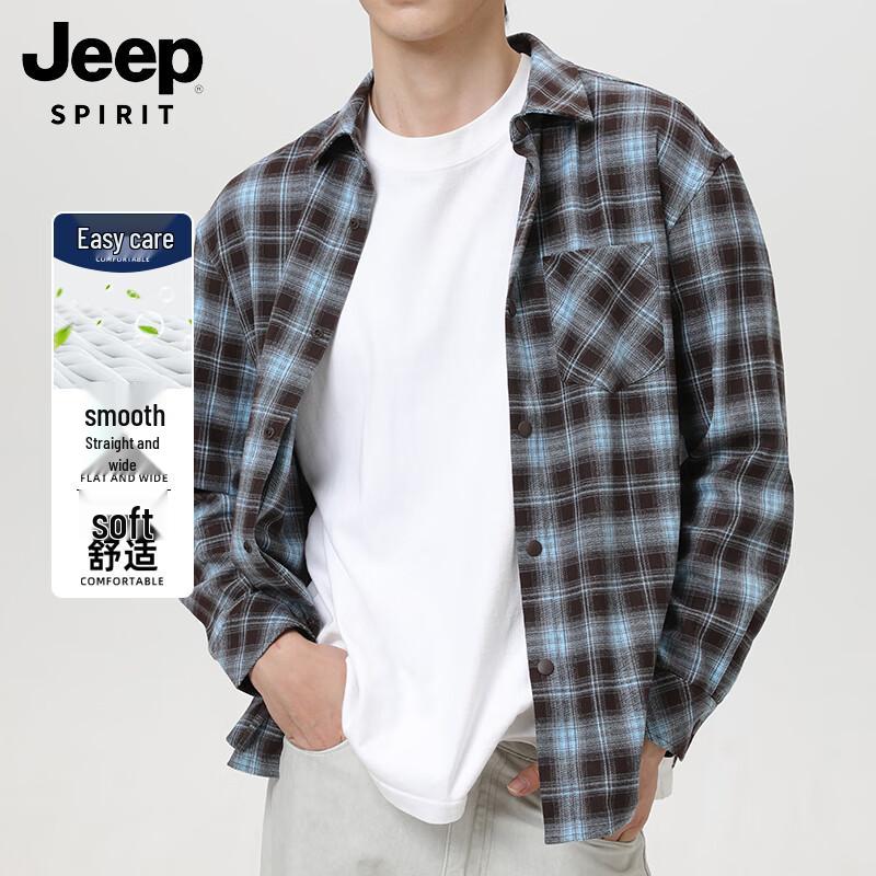 JEEP SPIRIT Men s Long Sleeve Flannel Plaid Shirt 2XL