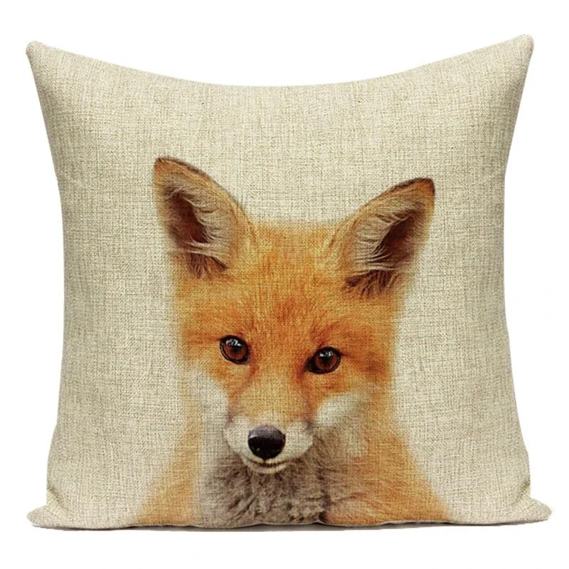 Cute Cartoon Giraffe Deer Lion Pillow Case Nordic Kids Room Decor Animal Cushion Cover For Sofa Car Bedroom Pillow Covers