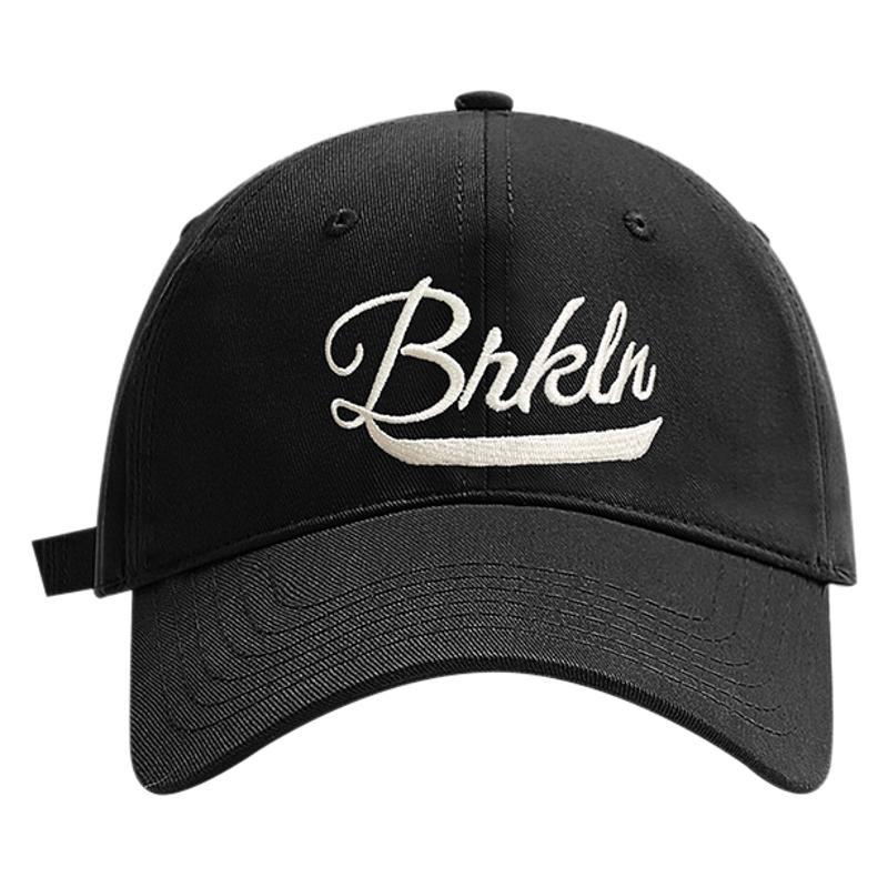 Vintage Embroidery Alphabet Baseball Hat Men And Women Wide Brim Soft Top Big Head Circumference Showing Face Small Peaked Cap Tide