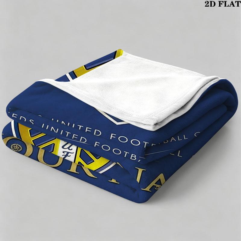 1PC Leeds United Custom Name Patterned Flannel Blanket Suitable For All Seasons for Home Decor Warmth and Comfort Gifts Holiday Present