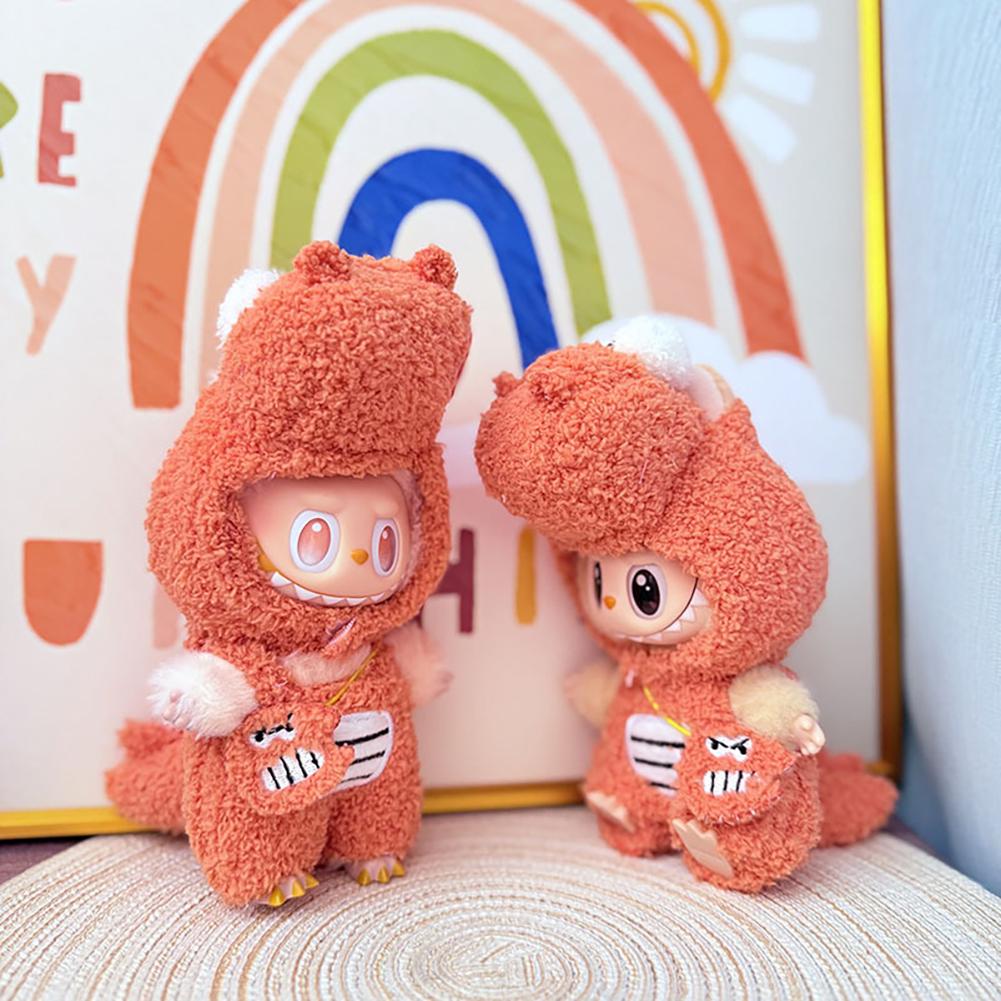 For 17cm Labubu Doll Clothes Fashion Clothes Overalls Doll Clothes Color Match Head Cover Dolls Accessories Cute Decoration Little Clothes