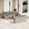 VidaXL Garden Lounge Set 11 Pcs with Beige Cushions Wicker 3224330