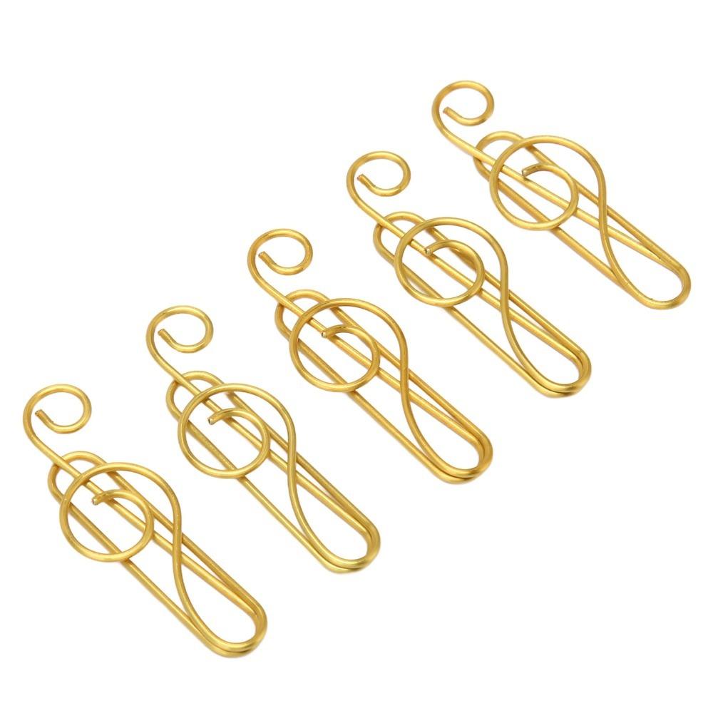 100 Pcs Gold/ Green Fancy Paperclips Music Note Shape Cool Paper Clips Cute Paper Clips  Notebook