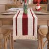 Table Runner Dark Red Stripes Table Decoration for Home Party Festival