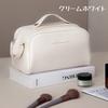 WENYUEN Cosmetic Double Large Storage Pouch Pouch, Portable, Large, Waterproof, Zippered, Opening, Multi-Purpose, Ins-Style (Cream White)