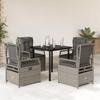 VidaXL Garden Dining Set and Cushions 5 Pcs Light Grey Rattan 3263035