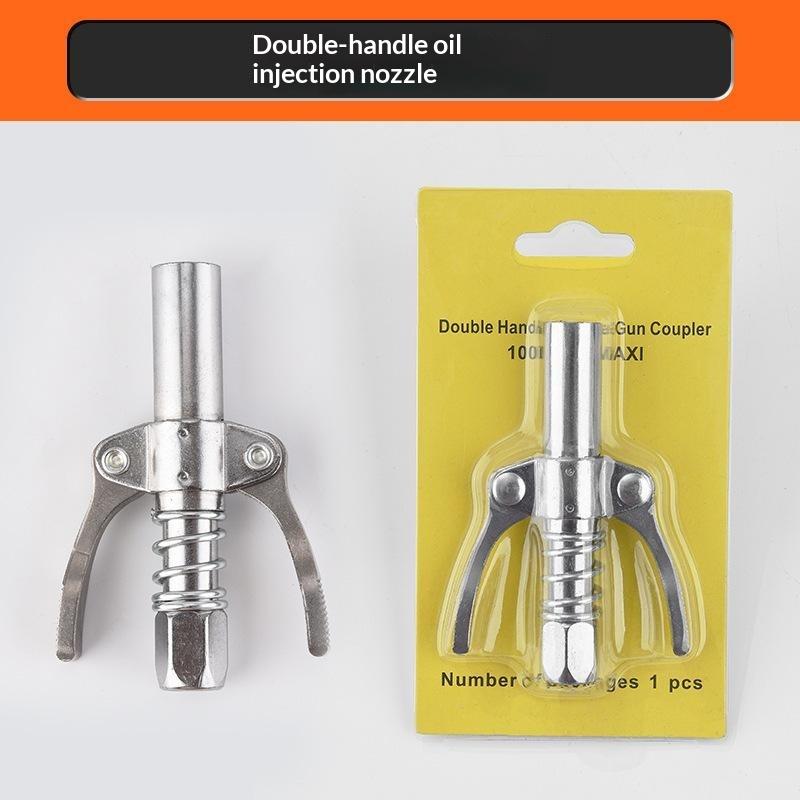 Locking Grease Coupler Double Handle Stainless Steel Leakproof High Pressure for Car Farm Machinery Repair