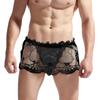Men's Sissy Lace Skirted T-Back Frilly Bowknot Decor Crossdresser Underwear Lingerie