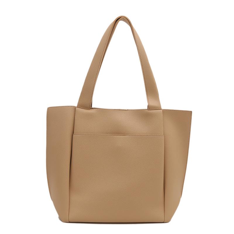 The New Tote Bag Is Fashionable and Simple, Large-capacity Shoulder Bag, Solid Color Handbag, and Female Bag.