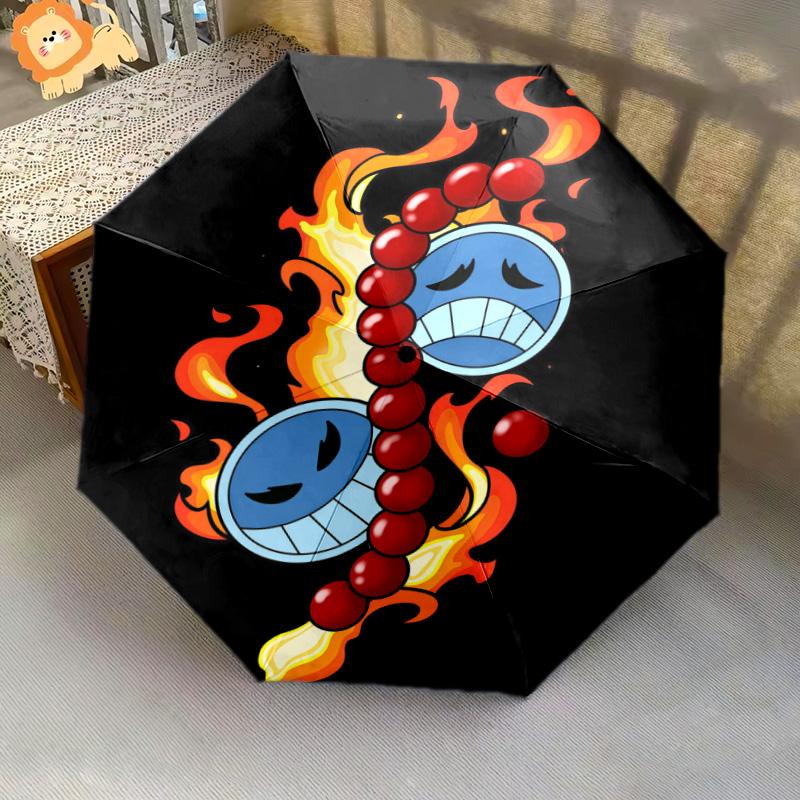 1 PC Automatic Folding Umbrella - Anime One Piece Pattern Portable Foldable Design With 8 Ribs Christmas Birthday Gifts