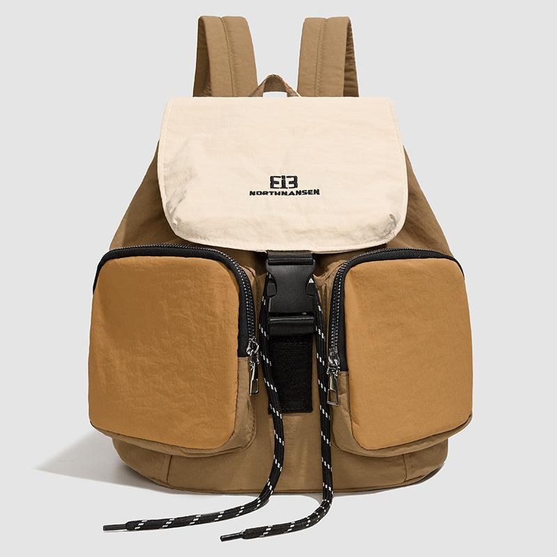 Color Block Student Schoolbag Men's Backpack Women's Large Capacity Multi-Pocket Backpack
