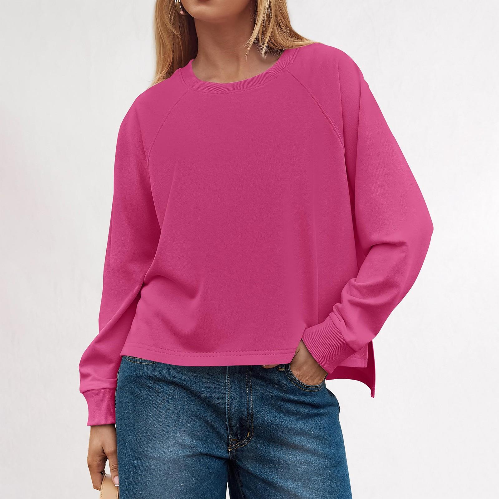 

Женские толстовки с круглым вырезом, модные свободные топы с длинным рукавом, пуловеры, одежда L