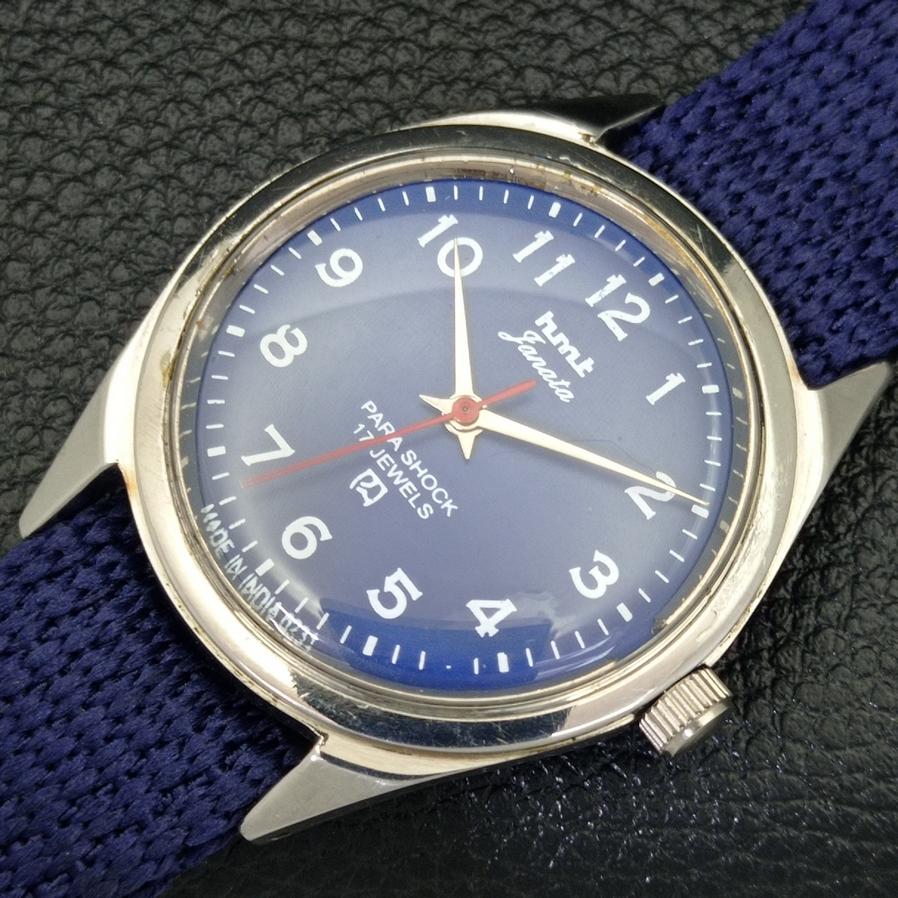 AUTHENTIC HMT JANATA HAND-WINDING MENS BLUE DIAL WATCH a600040-5 N101-a600040