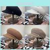 Woll-Barett für Damen Herbst Winter Vintage Gestrickt Warmes Modeaccessoire