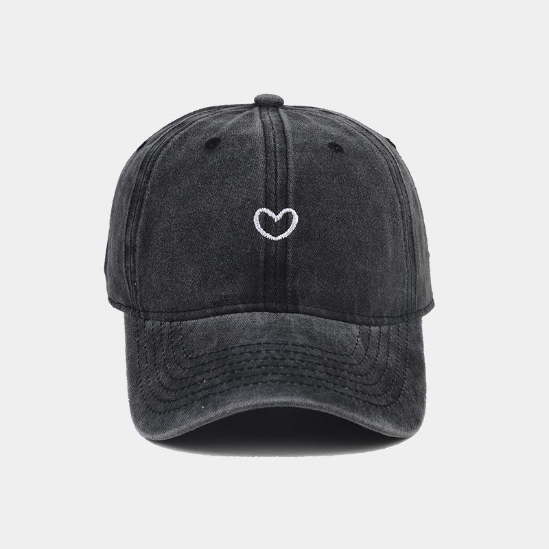 Washed Cotton Baseball Cap Women Men Soft Top Embroidered Love Retro Simple Summer Snapback Hats For Women Outdoor Dad Hat New
