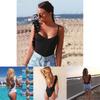 Prémiová kvalita Letní Sexy Dámský V-výstřih Sametové Růžové Lístky Bez Zad Bikini Bodysuit Pro Bezstarostný Styl