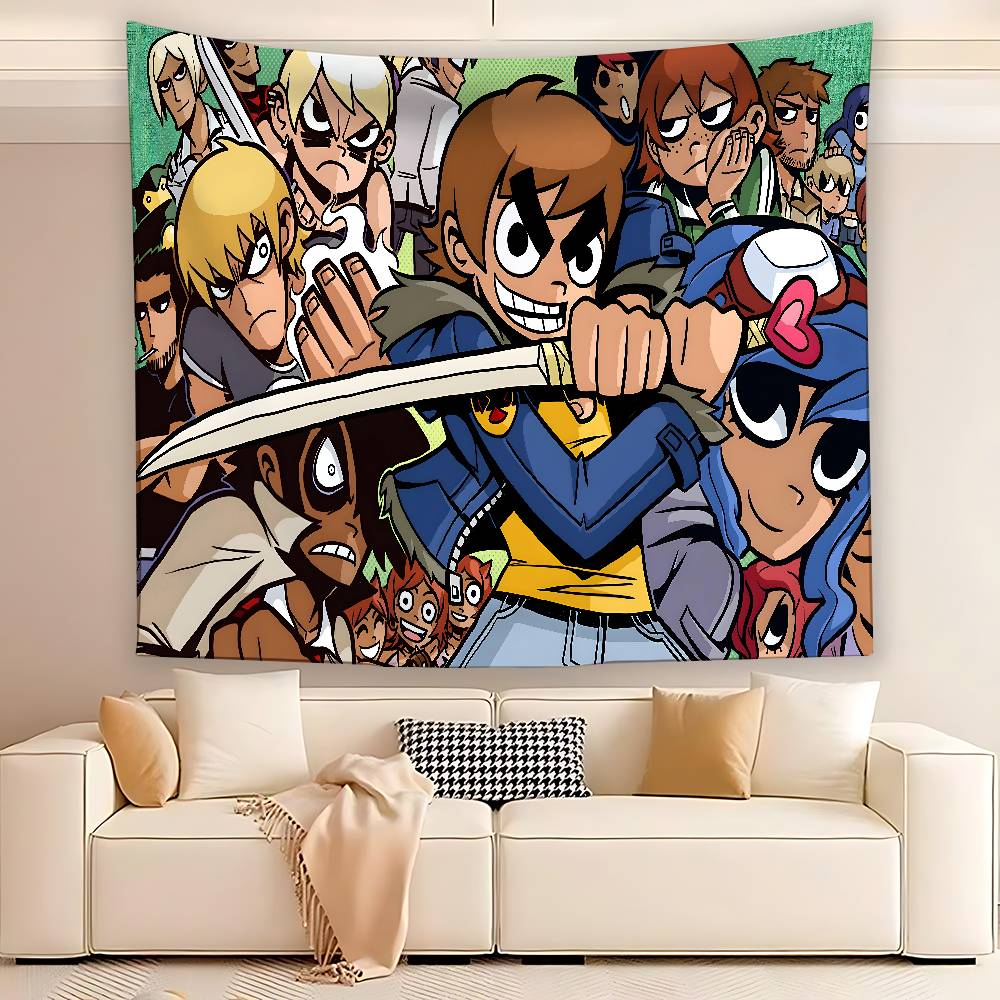 SScott Pilgrim Tapestry Customizable Tapestries Of Various Styleswall Hangings Celebrity Photo Printingwall Hangings