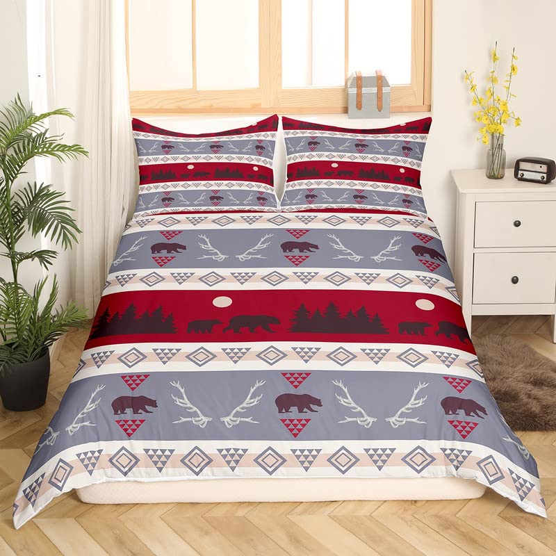 Set Biancheria da Letto Decorativo a Tema Pesca e Caccia per Bambini, Dimensioni Matrimoniale, Copripiumino per Ragazzi, Decorazione Camera da Letto Adolescenti, Set da 3 Pezzi, Senza Piumone