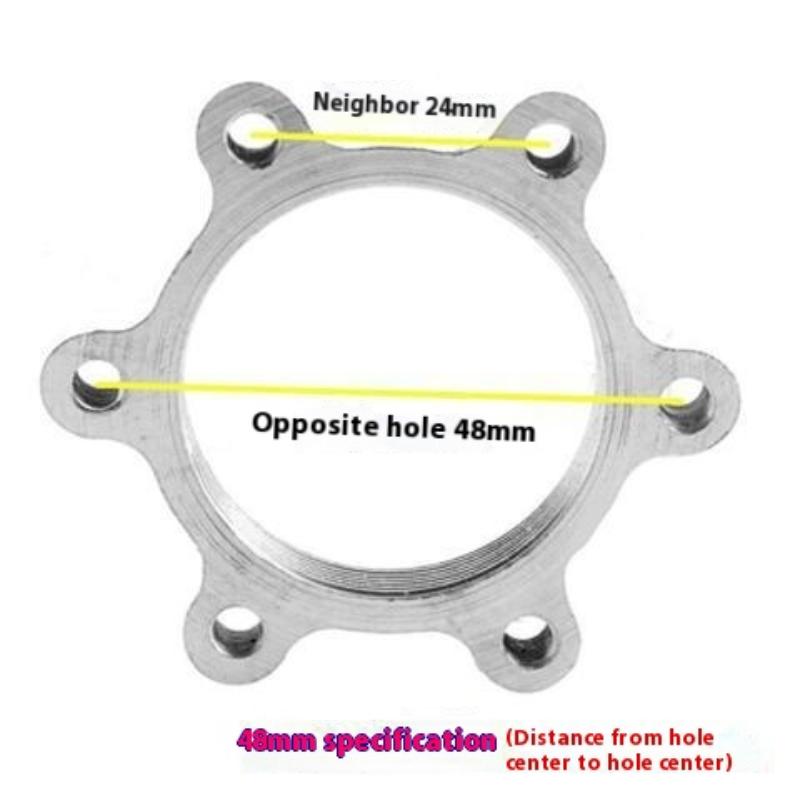 2Pcs Aluminum  44/48MM Bike Hub Disk Disc Brake Rotor Freewheel Threaded Hub 6 Bolt Flange Threaded Hubs Disks